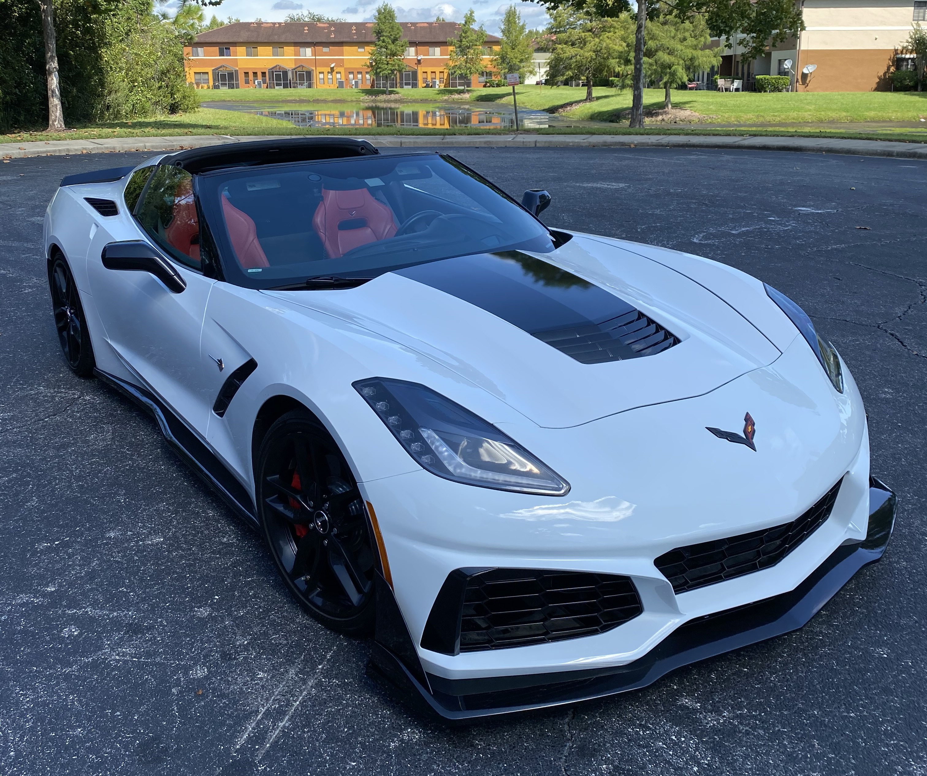 Red Corvette C7 Stingray x Vicrez VZR1 Front Bumper vz101478