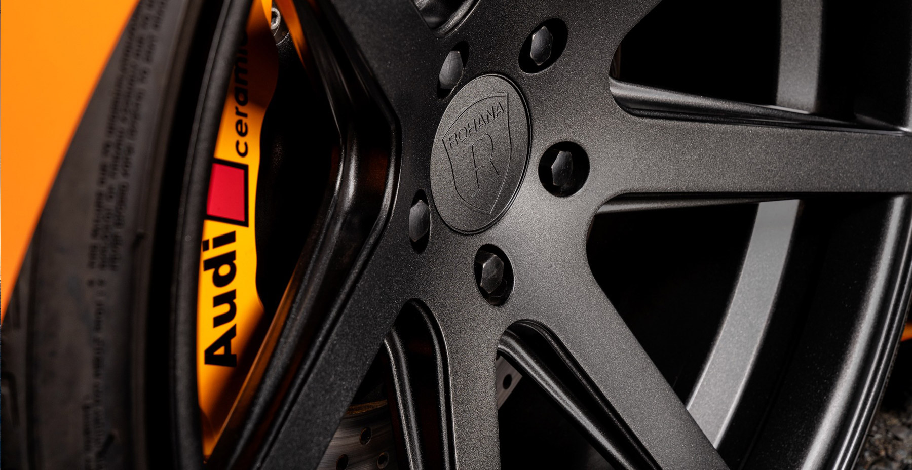 Orange Audi A5 x Rohana RC7 Wheels (Finished in Matte Graphite)