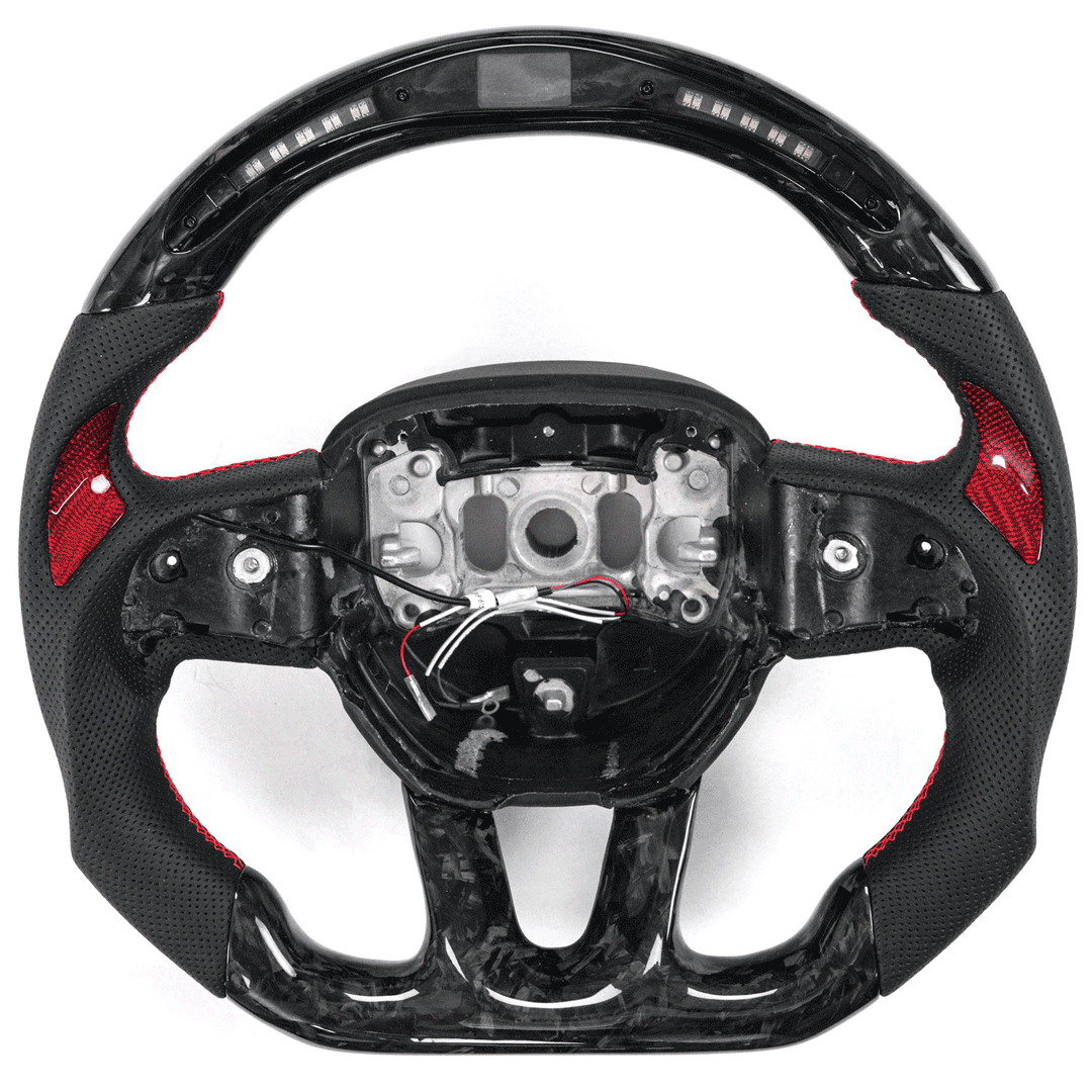 Vicrez Carbon Fiber Steering Wheel +LED Dash Display vz101781 | Dodge Challenger 2015-2020