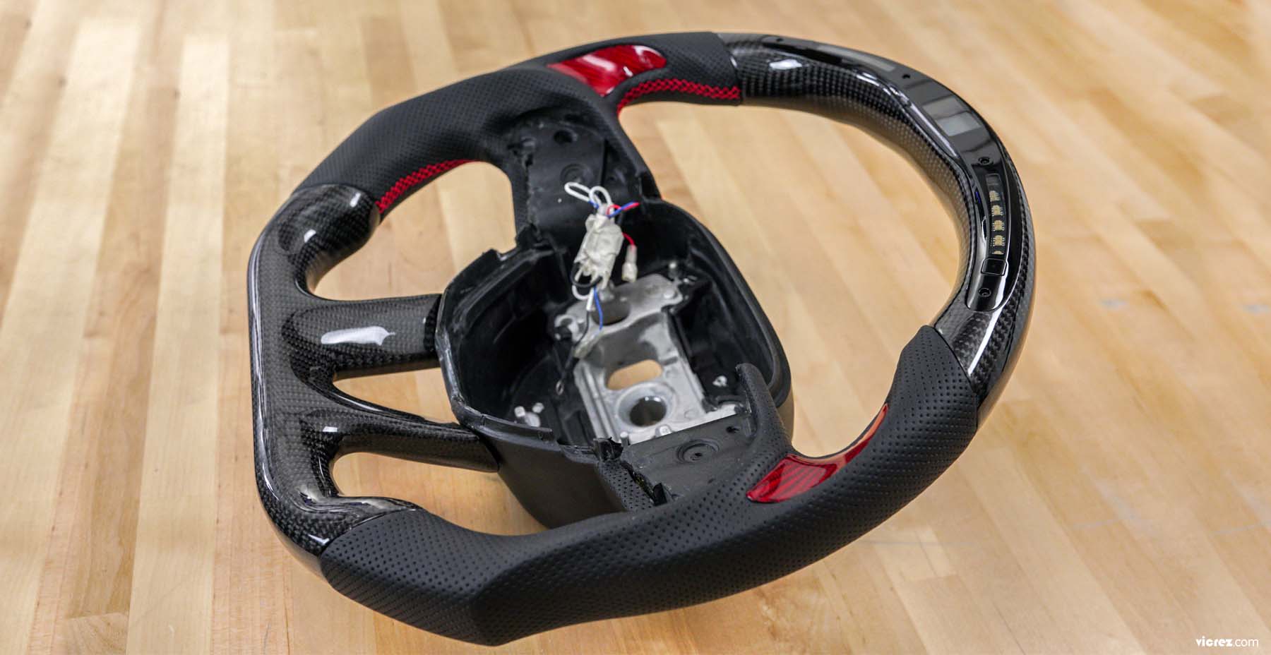 Vicrez Carbon Fiber Steering Wheel +LED Dash vz102115 | Chevrolet Corvette C8 2020-2021