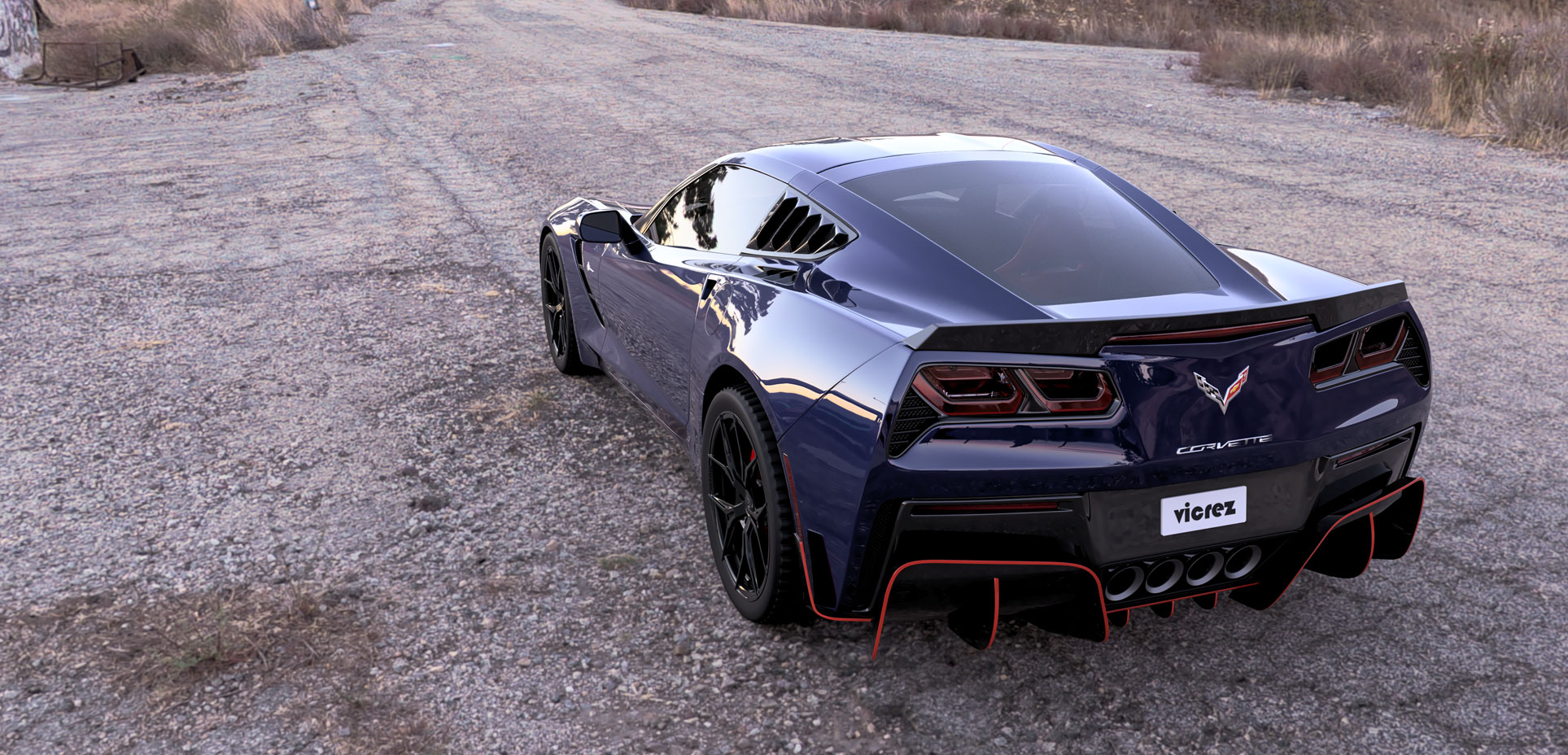 Corvette C7 x Vicrez Rear Diffuser Vesper (Finished in Carbon Flash)
