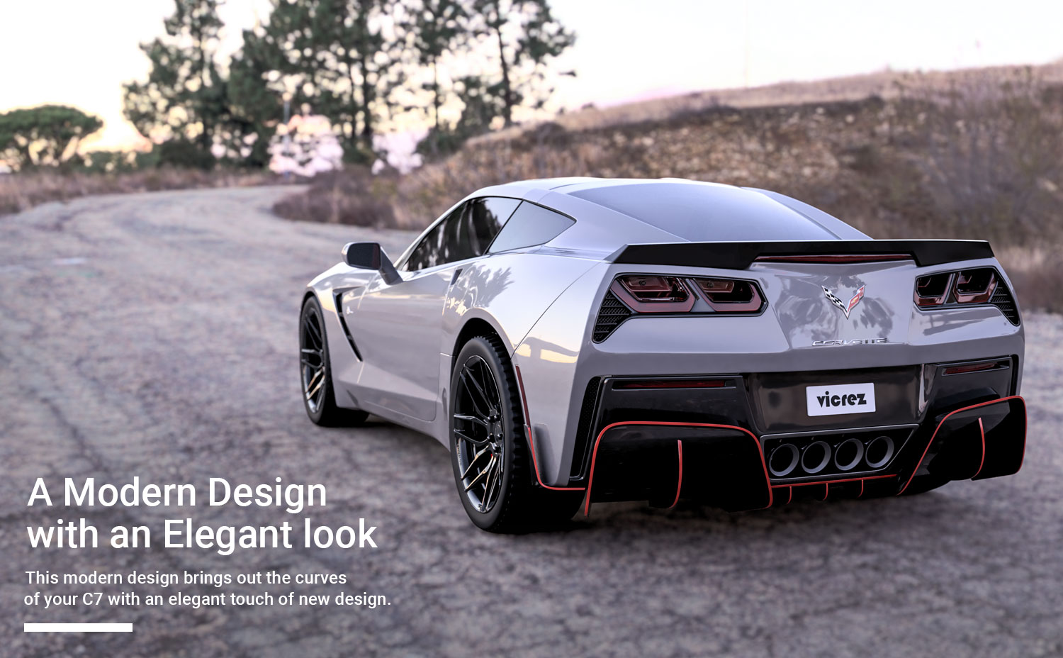 Vicrez Chevrolet Corvette C7 2014-2018 Vesper Polyurethane Rear Diffuser vz101055