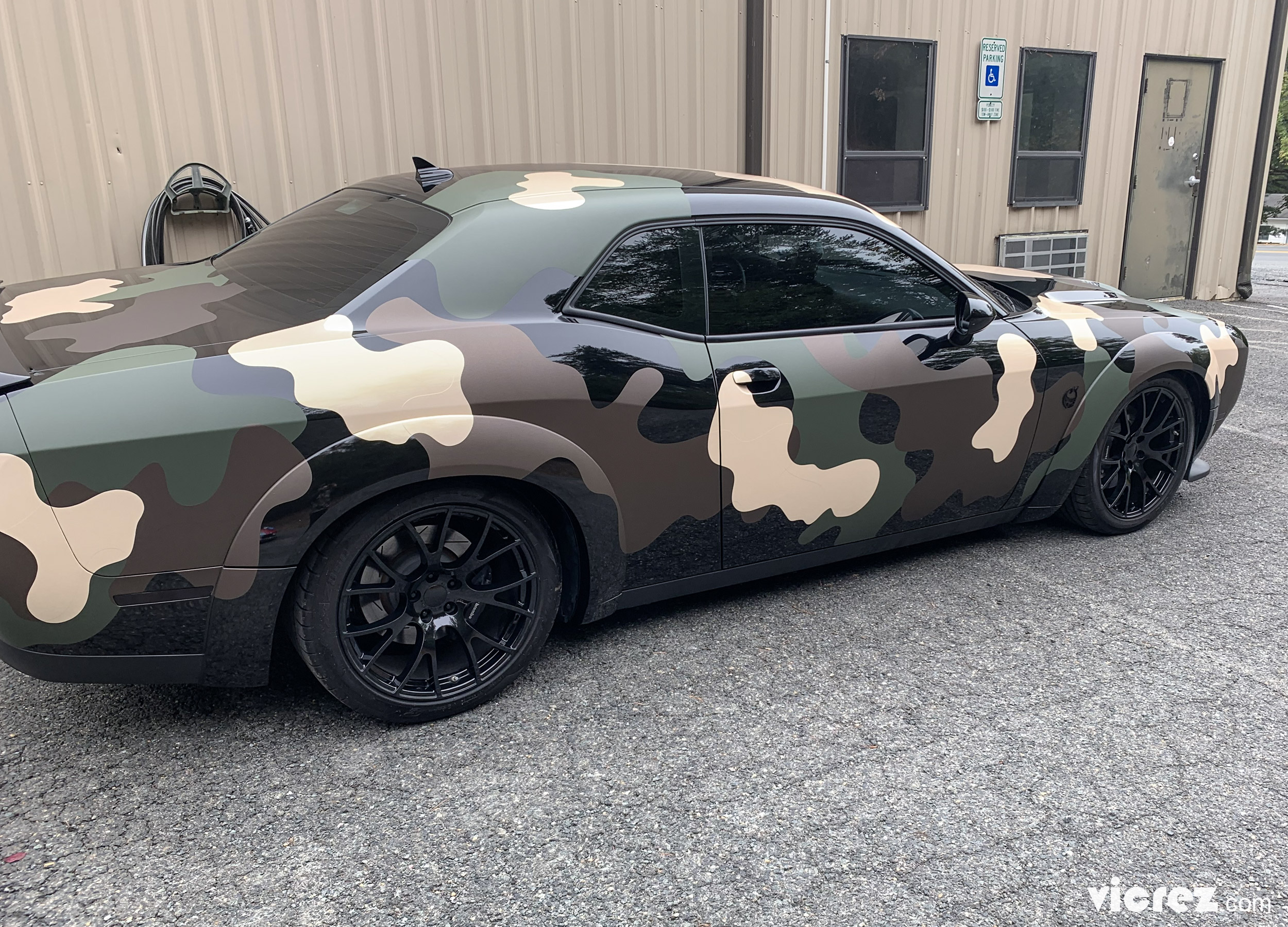 Camouflage Dodge Challenger x Vicrez Wide Body Fender Flares vz101488