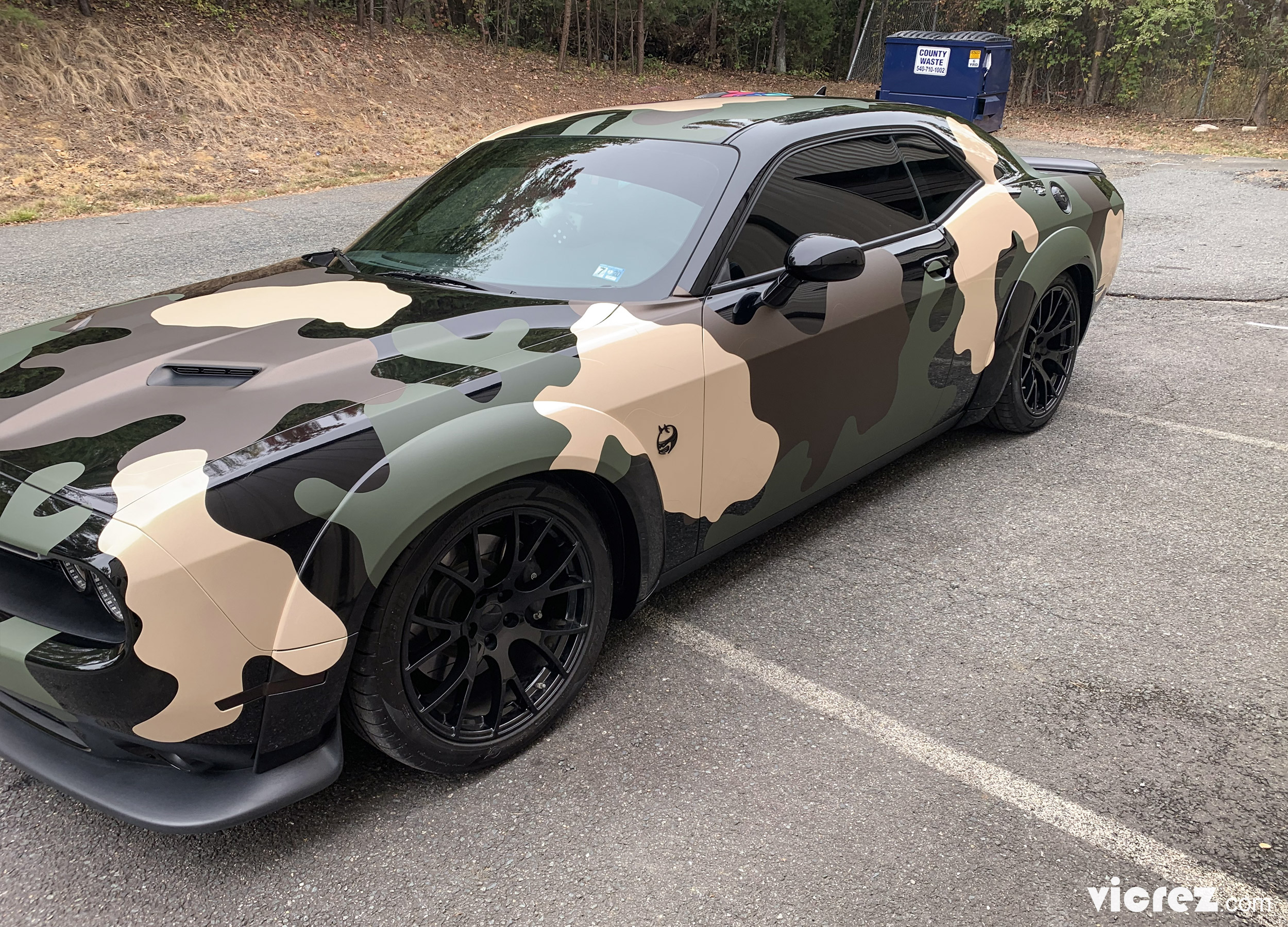 Camouflage Dodge Challenger x Vicrez Wide Body Fender Flares vz101488