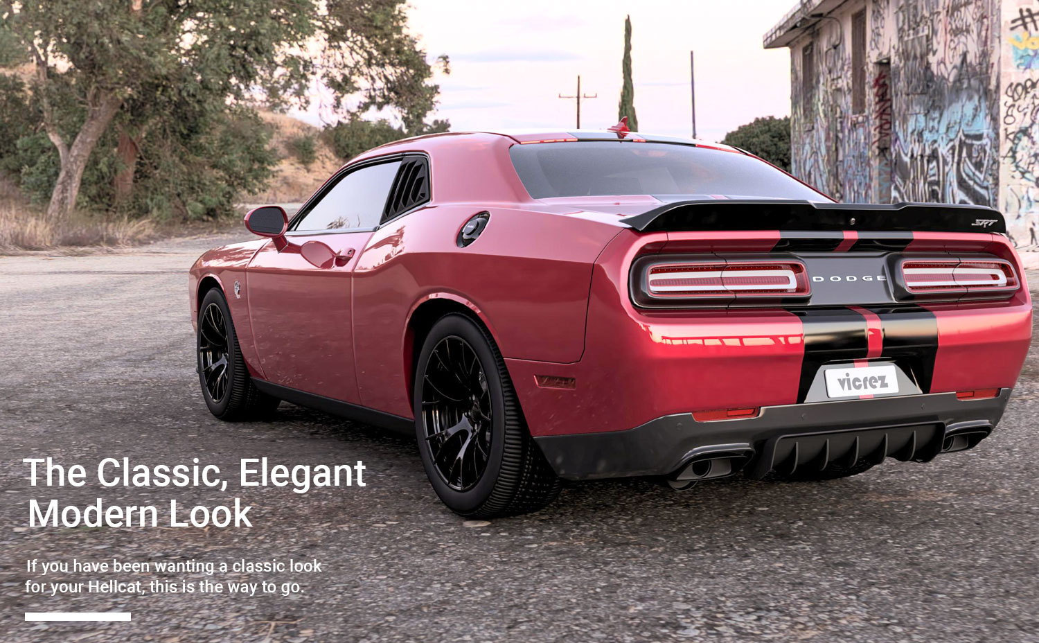 Vicrez Dodge Challenger SRT Hellcat 2015-2018 LV Style Polyurethane Quarter Window Louvers vz100861