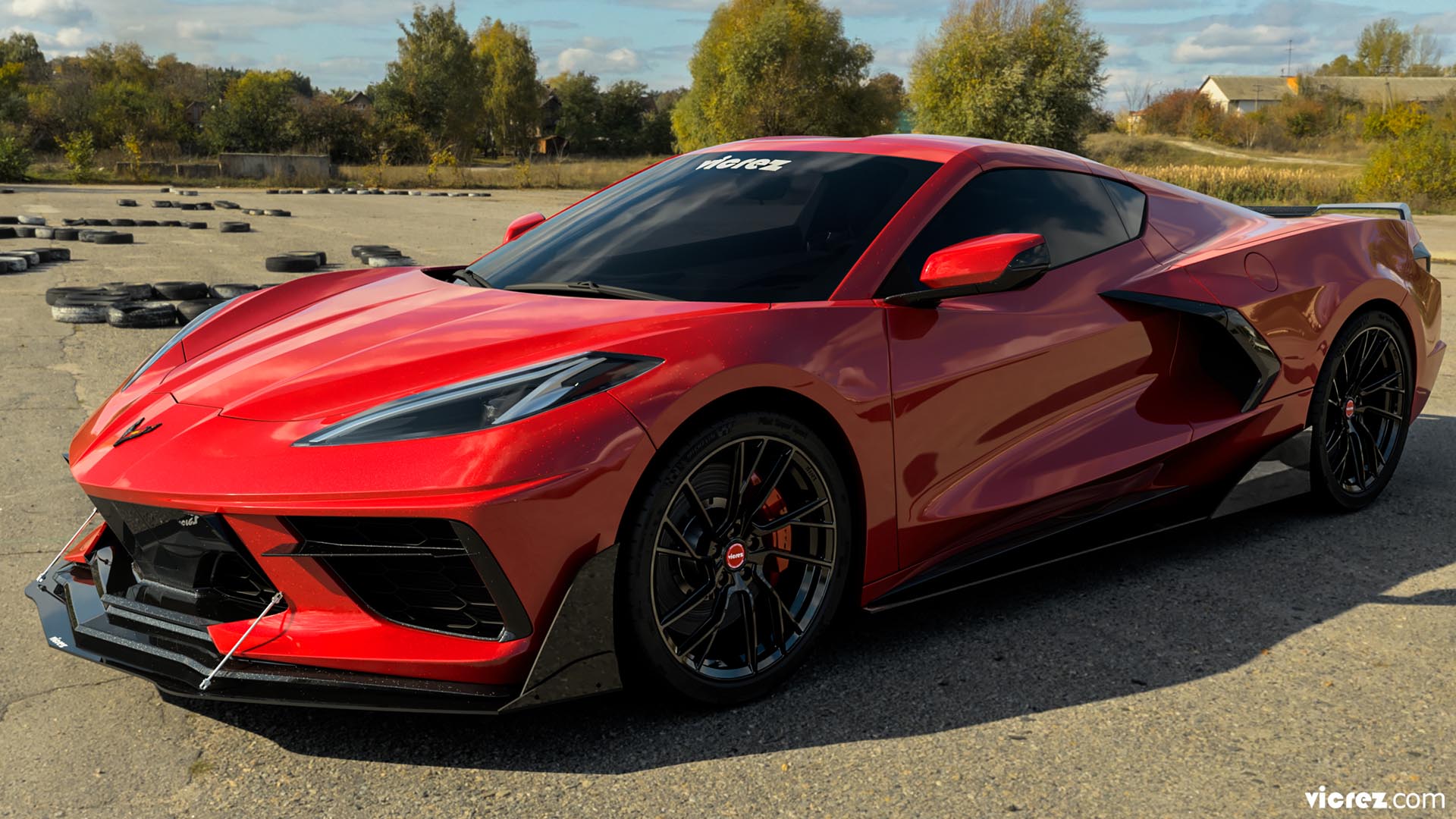 Vicrez VZR1 Front Bumper Lip Splitter vz101671 | Chevrolet Covette C8 2020-2021