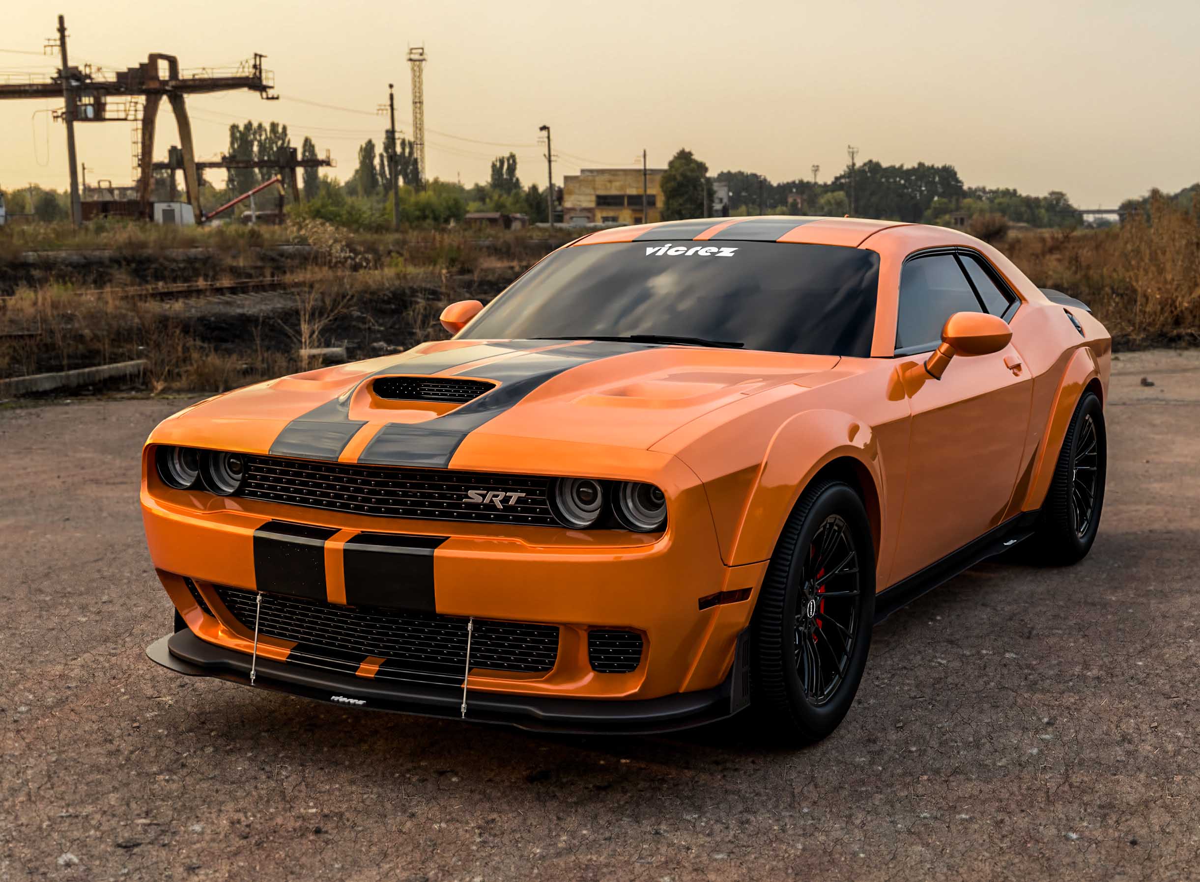 Vicrez Dodge Challenger SRT Hellcat 2015-2017 VZ Style Front Bumper Splitter vz10661