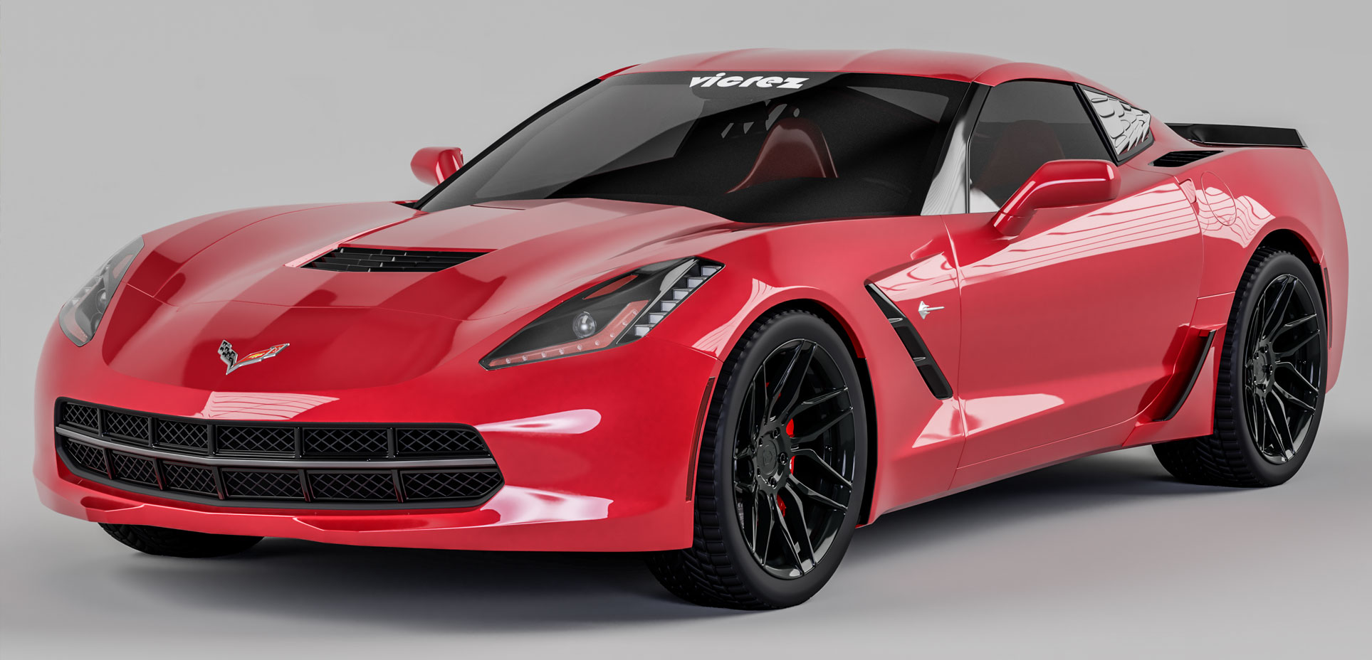 Vicrez Z06 Style Rear Rocker Lower Brake Scoop Vents vz101404 | Corvette C7 Stingray 2014-2019