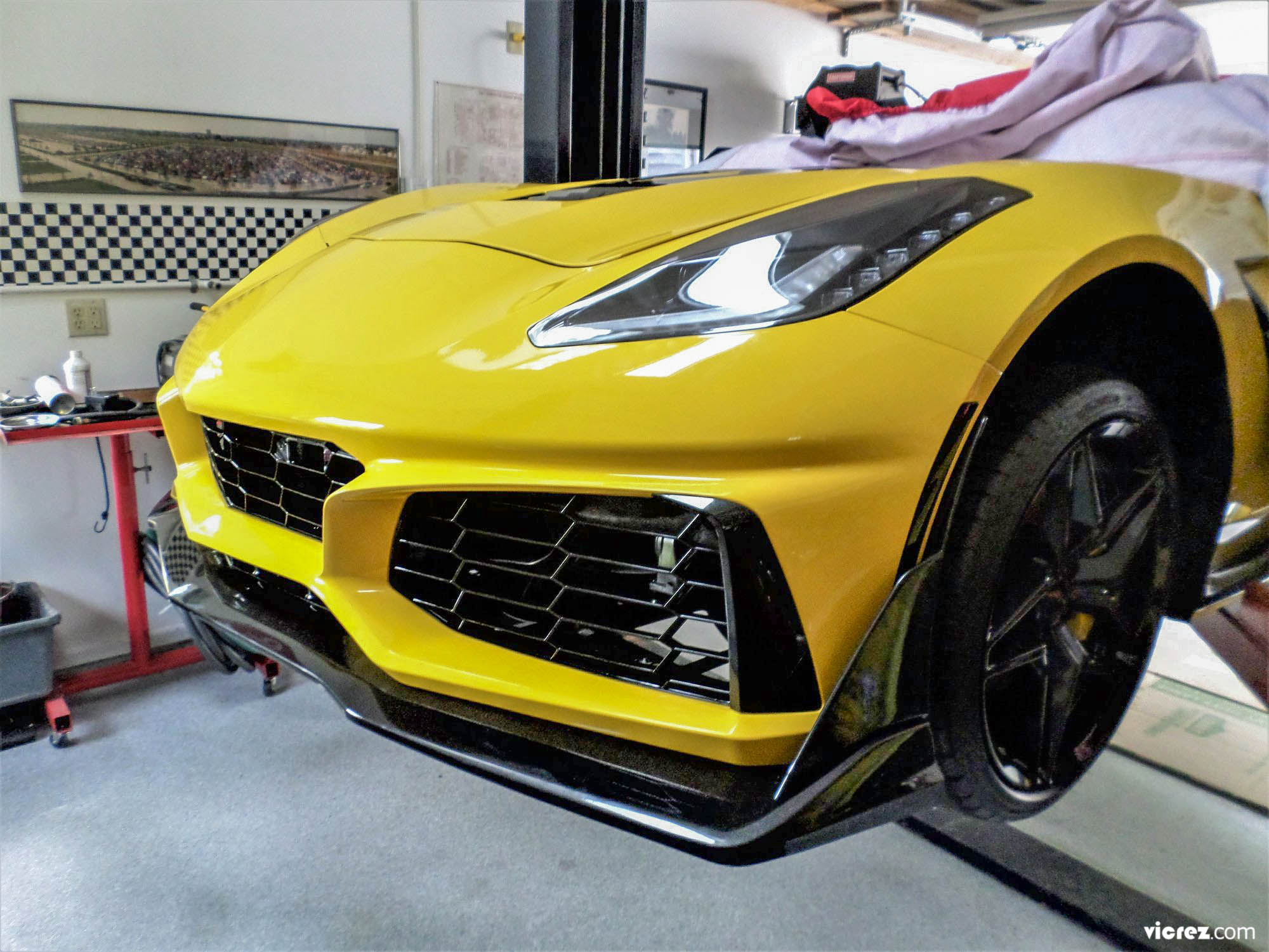 Sasaonsale Stage 2 PU Front Bumper Lip Spoiler For 2014-2019 Chevy Corvette C7 Z06 – Black Unfinished, Direct Bolt-On